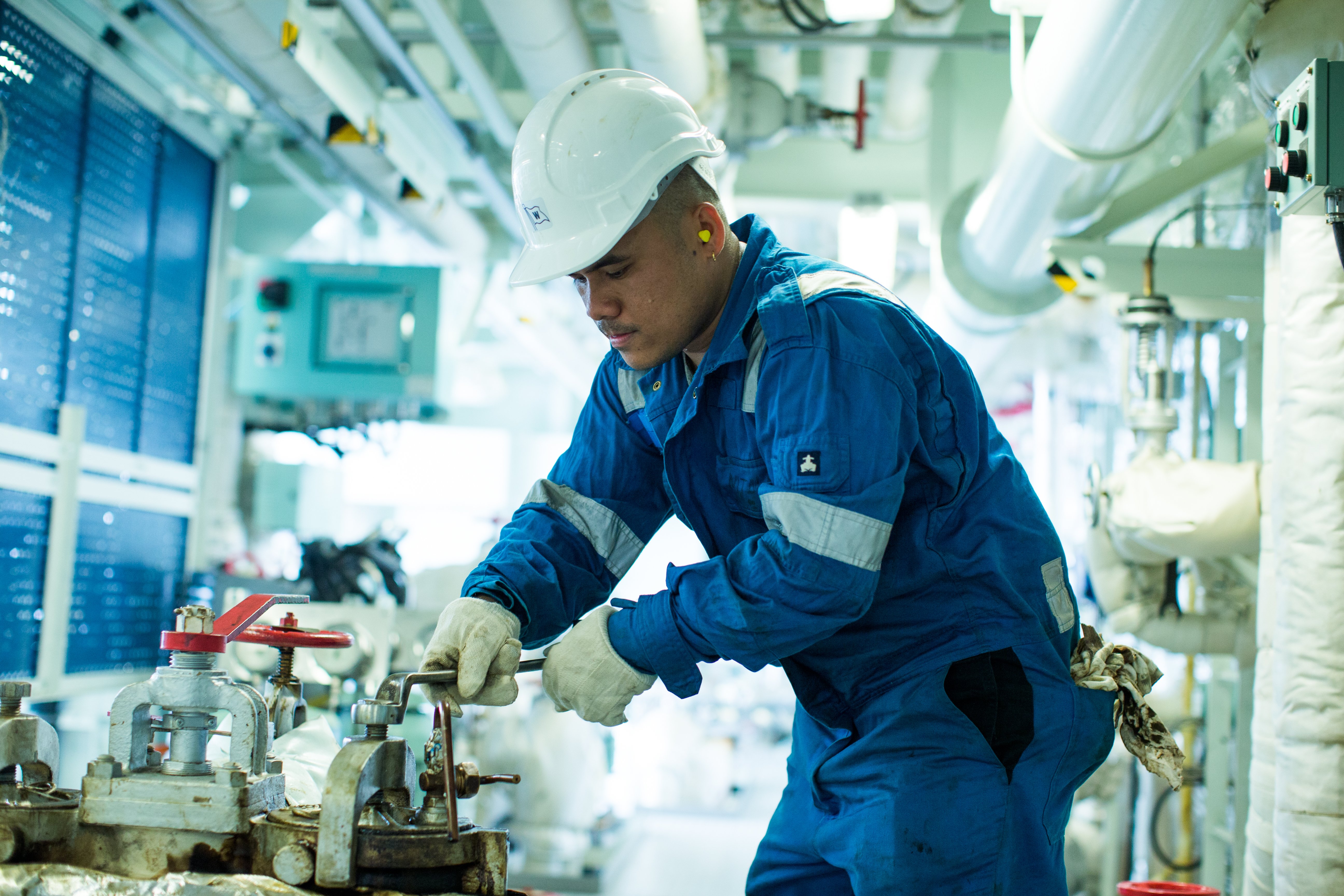 Crew working on water pipes