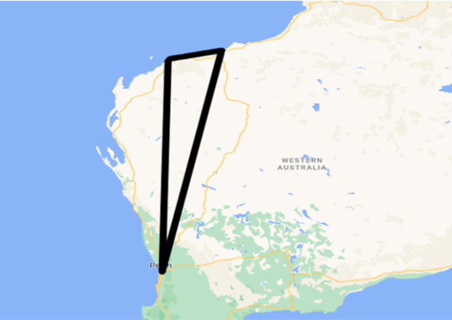 Triangulated flight route