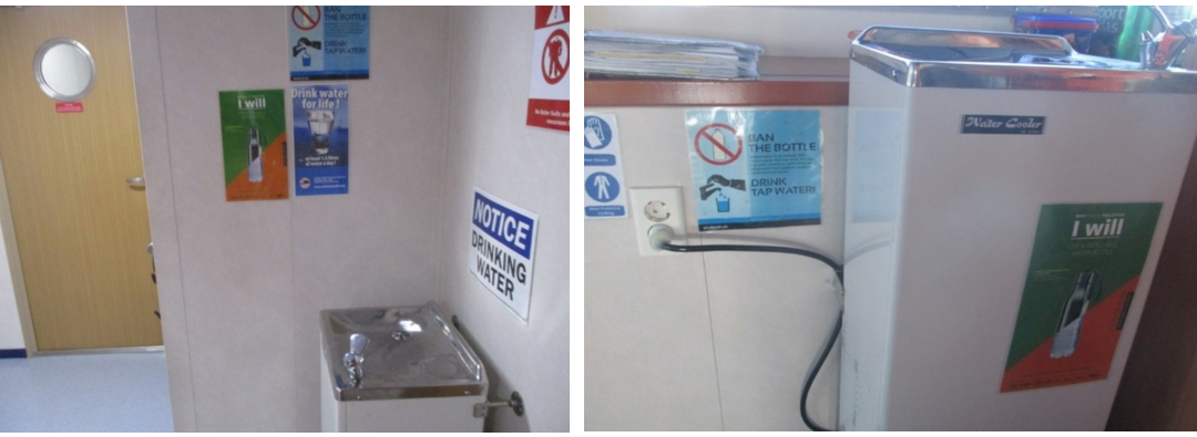 Water dispensers onboard