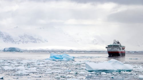 Cruise ship in Antarctica