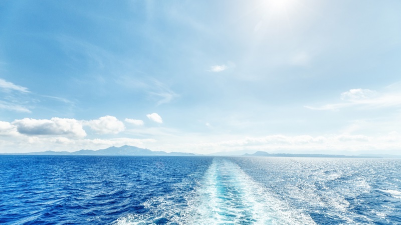 clear skies and ocean