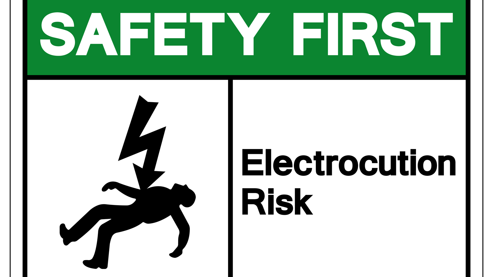 Avoid risk of electrocution Avoid risk of electrocution